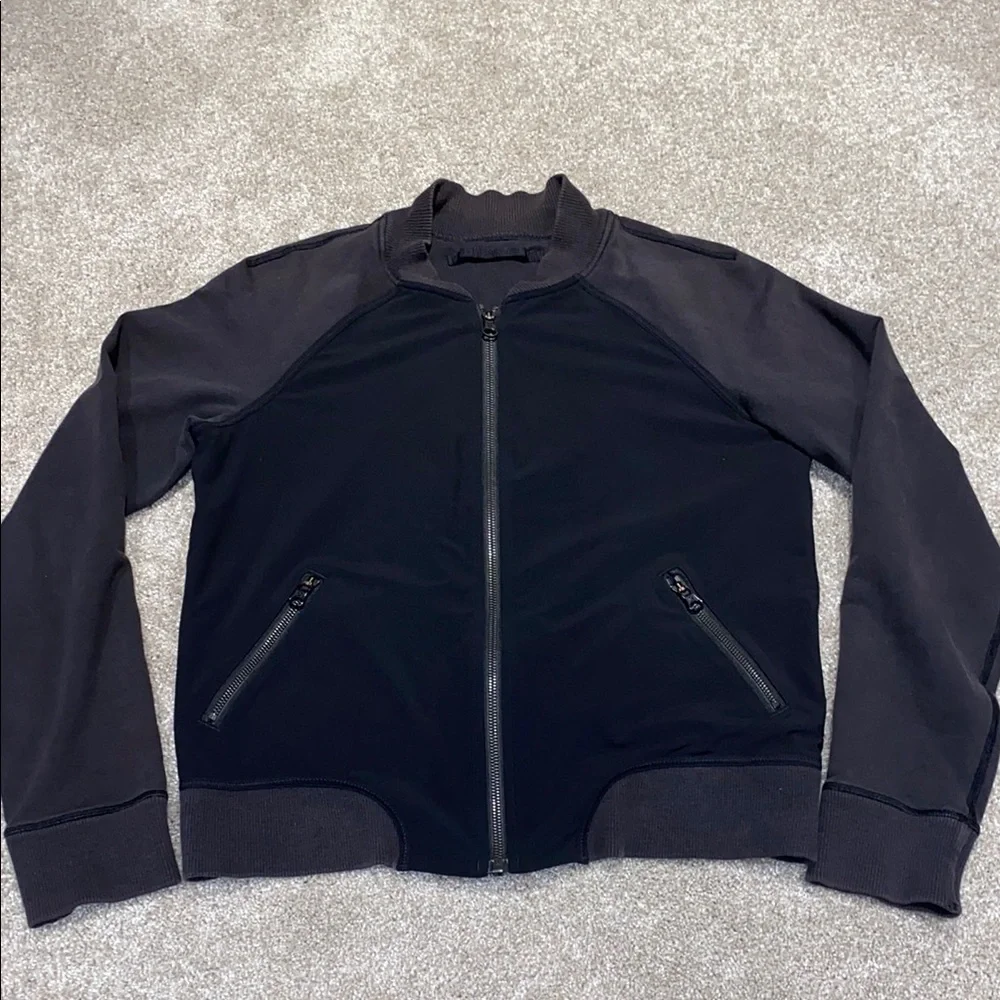 Lululemon Black Zip Up Jacket Two Tone Size 10‎